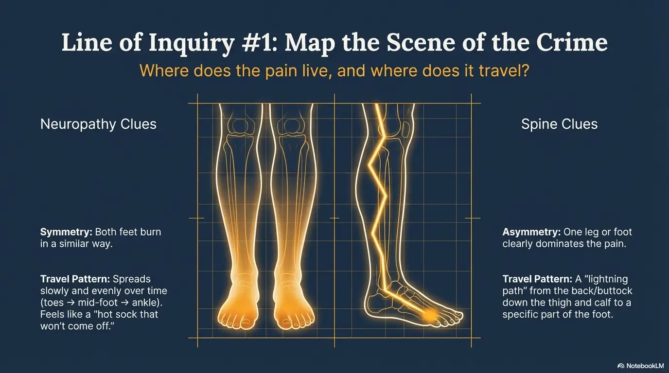 Burning nerve pain in feet at night