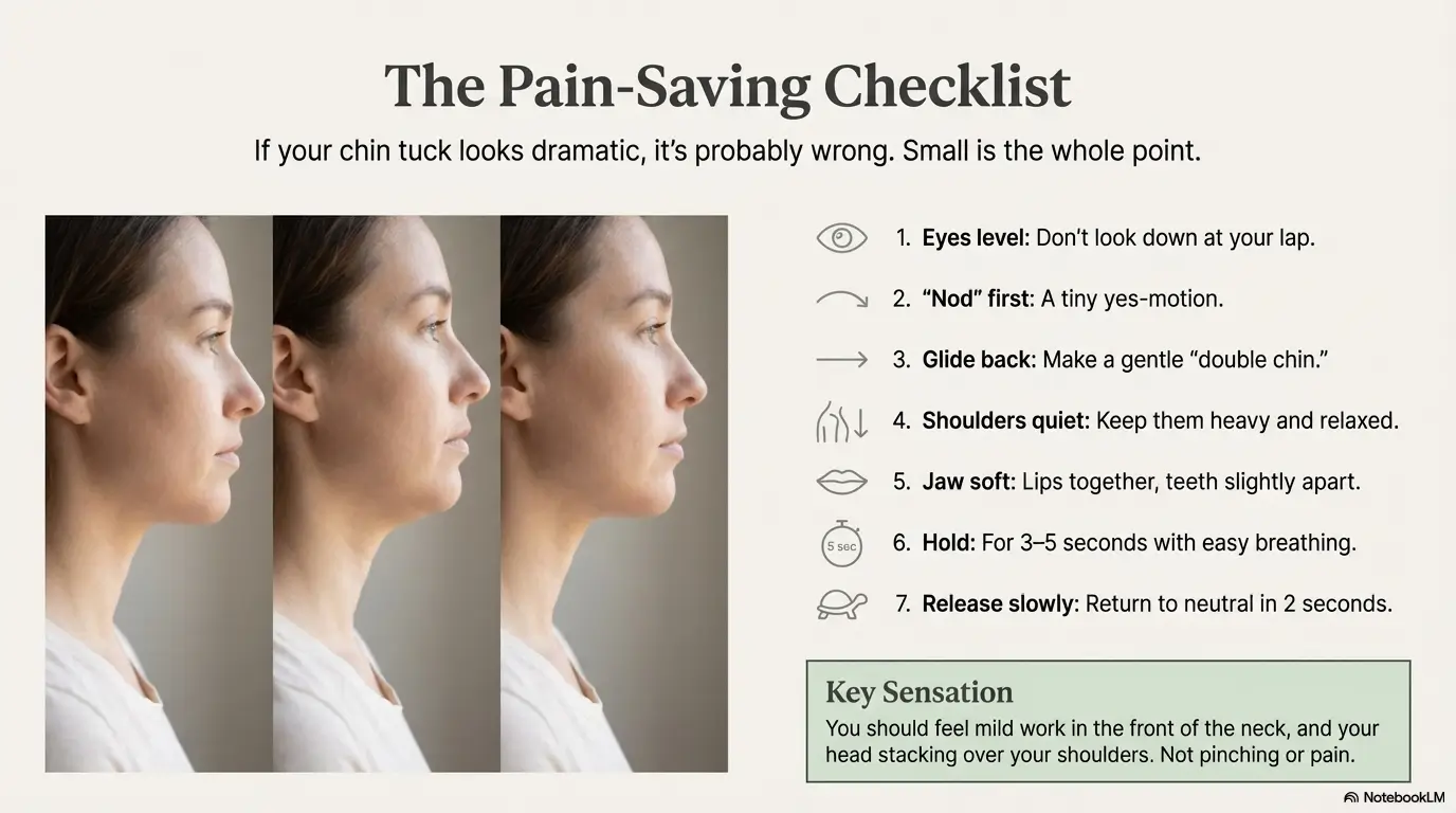 Tech Neck PT: 7-Day Pain-Saving Chin Tuck Checklist 5 Tech Neck PT