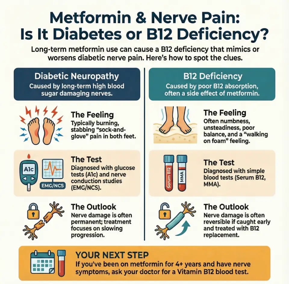 diabetic neuropathy vs vitamin B12 deficiency