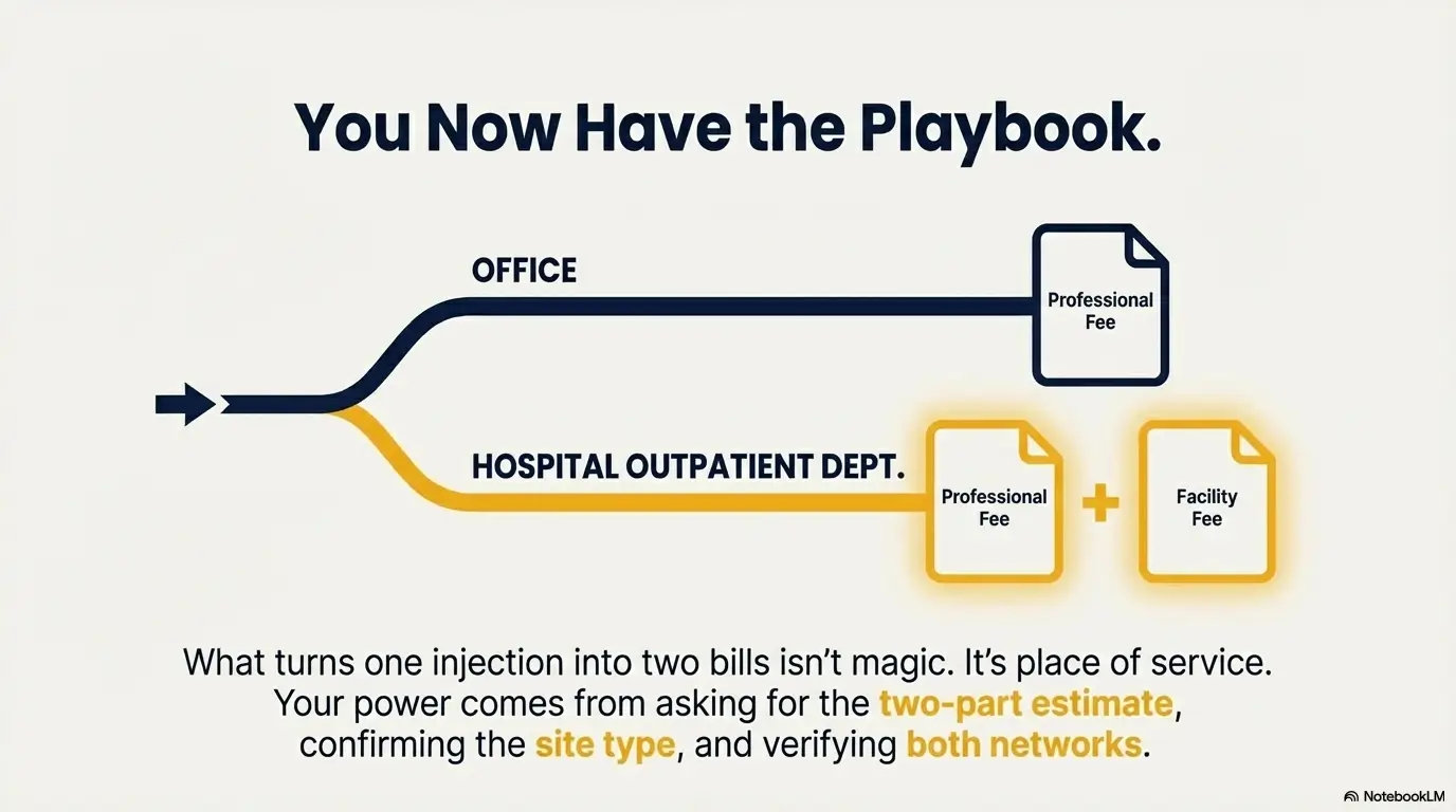 Office vs Hospital Outpatient Pain Clinic: The Facility Fee That Makes Your Injection Cost 2–4× 5 hospital outpatient facility fee