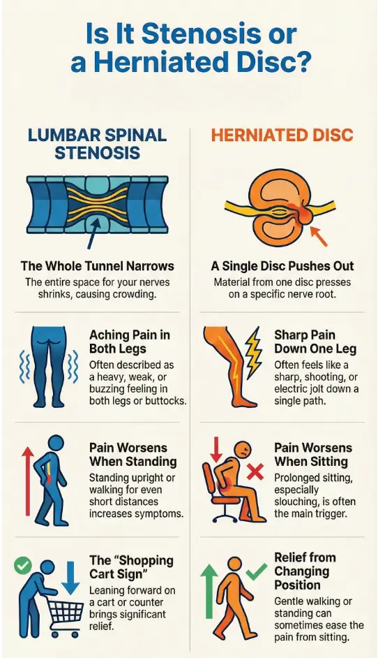 lumbar spinal stenosis vs herniated disc