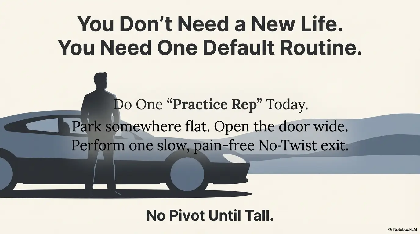 How to Get In and Out of a Low Car With Sciatica (Civic/Corolla-Style Seats): The No-Twist Exit 5 Get in and out of a low car with sciatica
