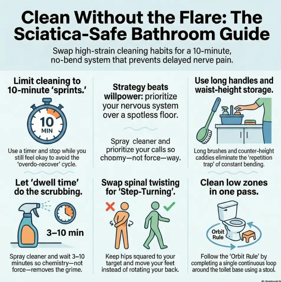Sciatica-Friendly Bathroom Cleaning
