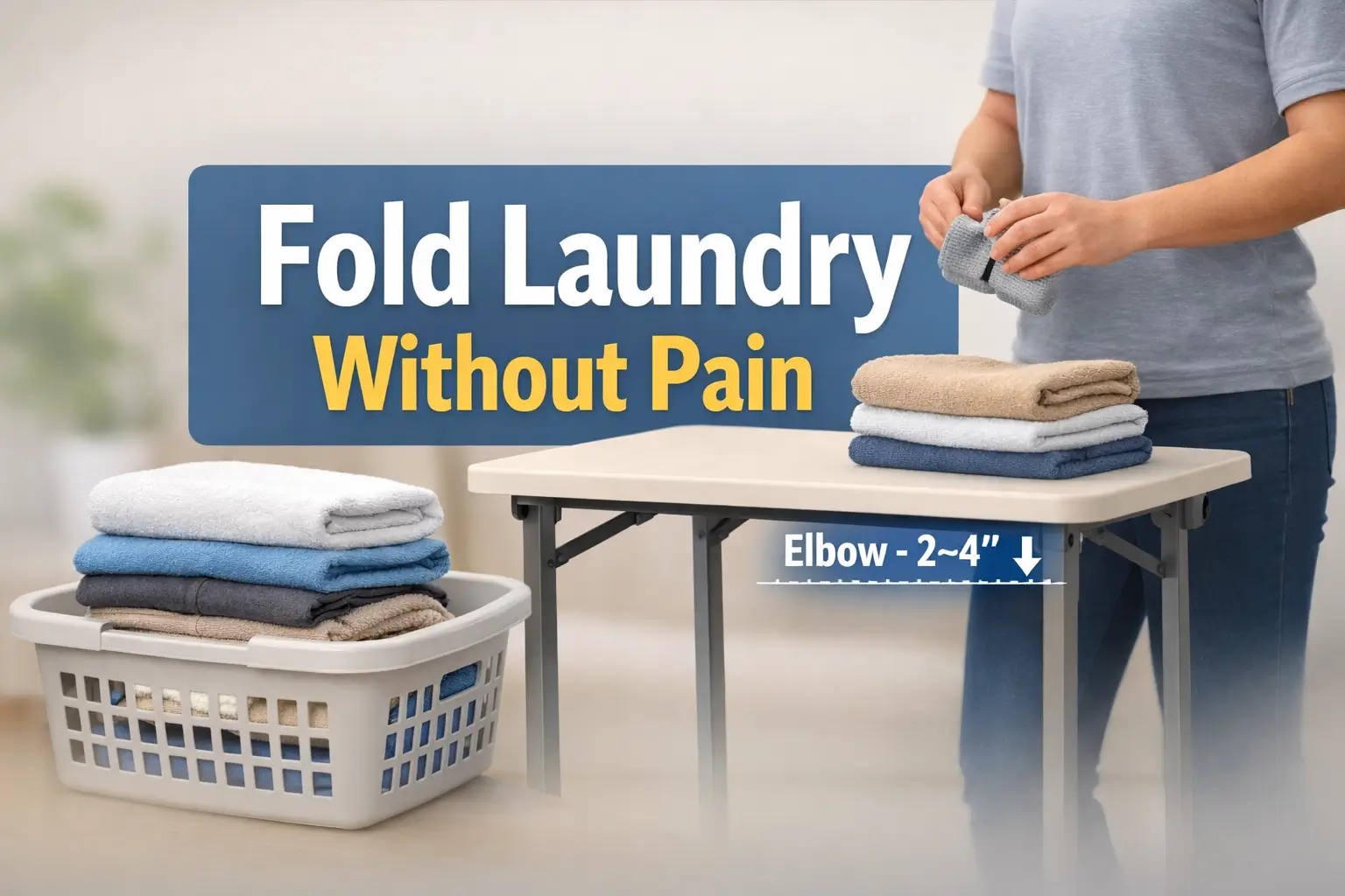 Folding Laundry With Sciatica: Exact Table Height Formula (Elbow-to-Hip Method) + No-Twist Workflow 2 folding laundry with sciatica