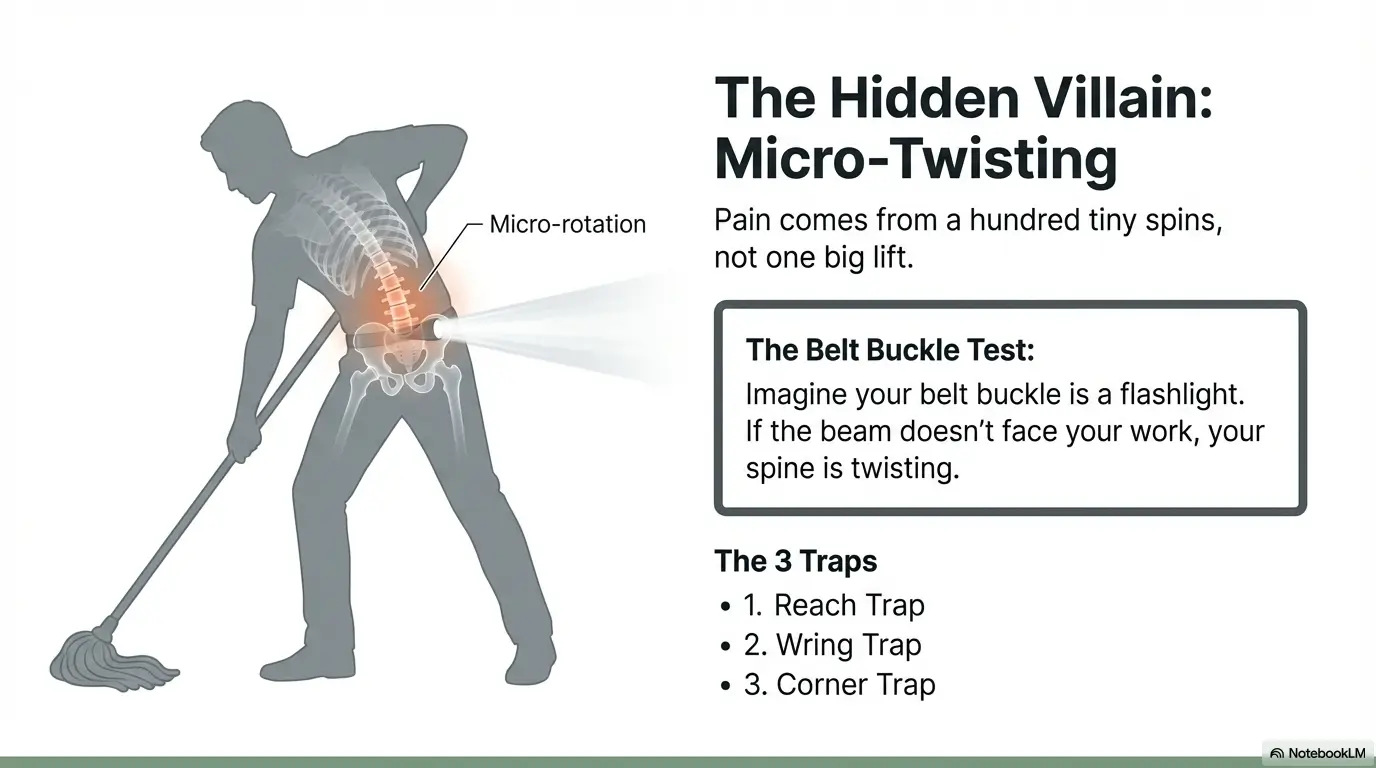 Mopping With Sciatica: Figure-8 Pattern + Correct Mop Handle Height (Stop the Twist) 4 mopping with sciatica