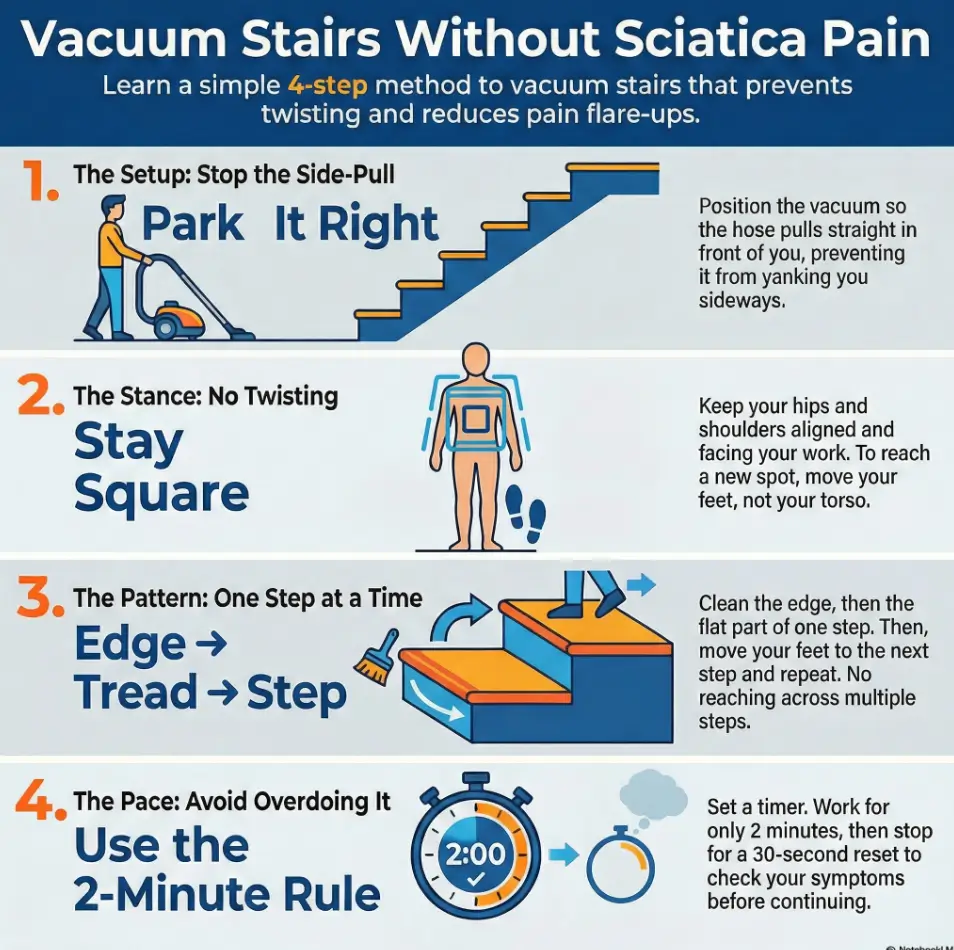 vacuuming stairs with sciatica