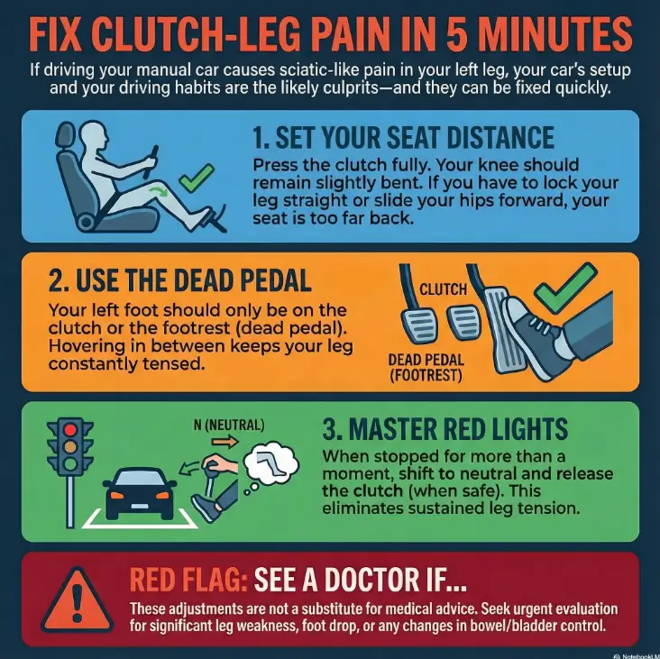 sciatica driving manual transmission
