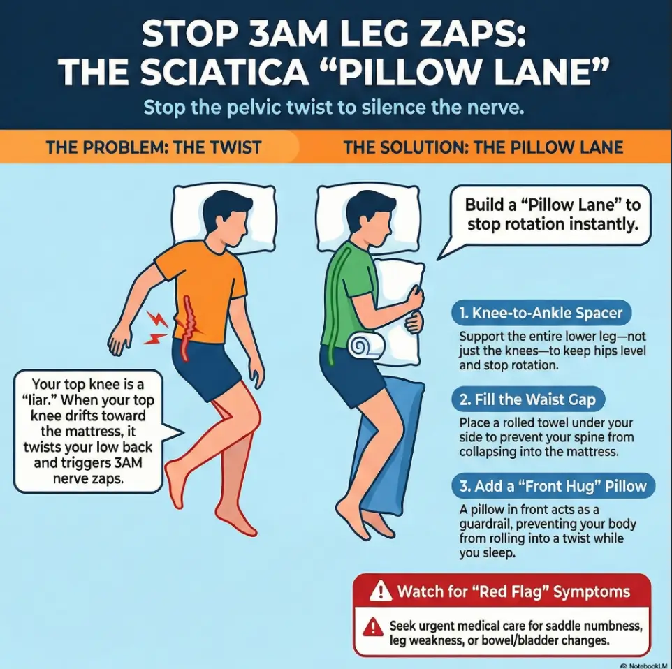 Side Sleeper Sciatica at Night: The Pillow Stack That Stops 3AM Leg Zaps 3 side sleeper sciatica at night