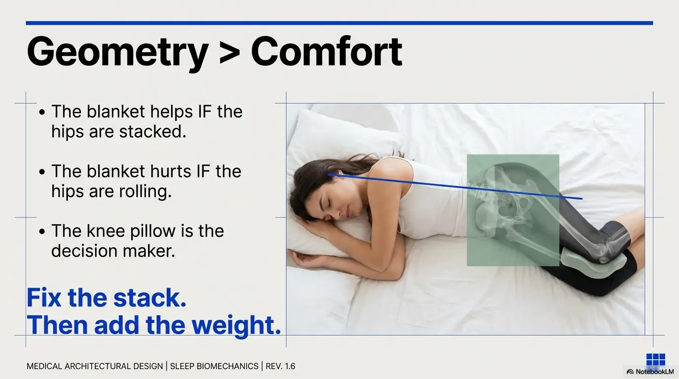 Weighted Blanket for Sciatica Side Sleepers: The Knee-Pillow Setup That Decides “Helps vs Hurts” 5 weighted blanket for sciatica