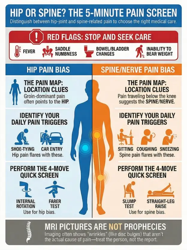 Hip Joint vs Spine: Quick Screen to Avoid the Wrong Rabbit Hole 3 Hip vs Spine Pain