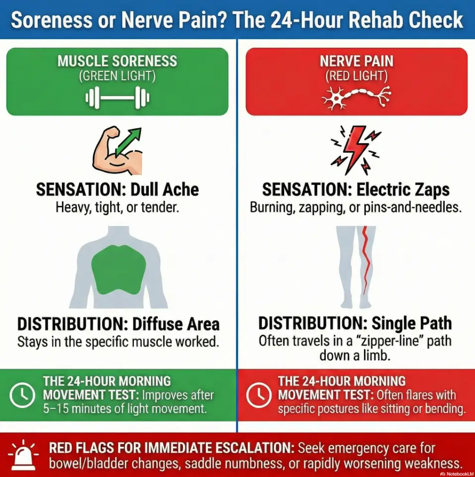 nerve pain vs muscle soreness after physical therapy
