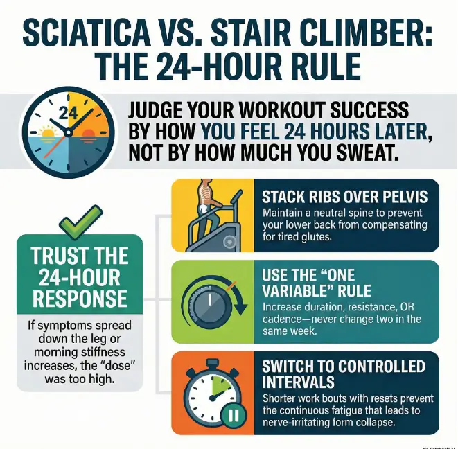Why Stair Climber Workouts Trigger Sciatica Flares (and How to Modify Resistance Safely) 3 stair climber sciatica