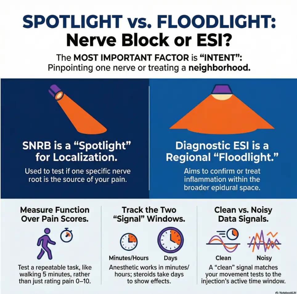 Nerve Root Block vs Diagnostic ESI: Why the intent changes everything 3 Nerve Root Block vs ESI