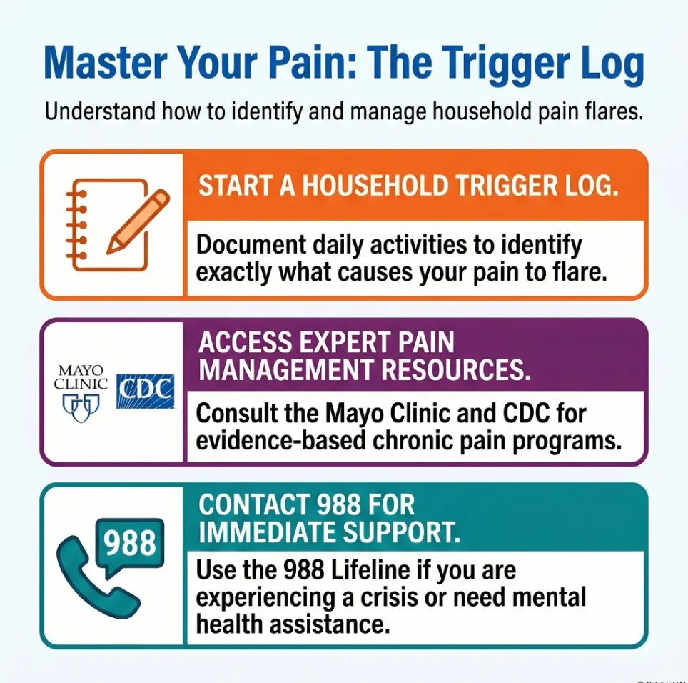 Pain Flare Trigger Log for Home Tasks: Find Patterns Before Chores Wreck Your Day 3 pain flare trigger log