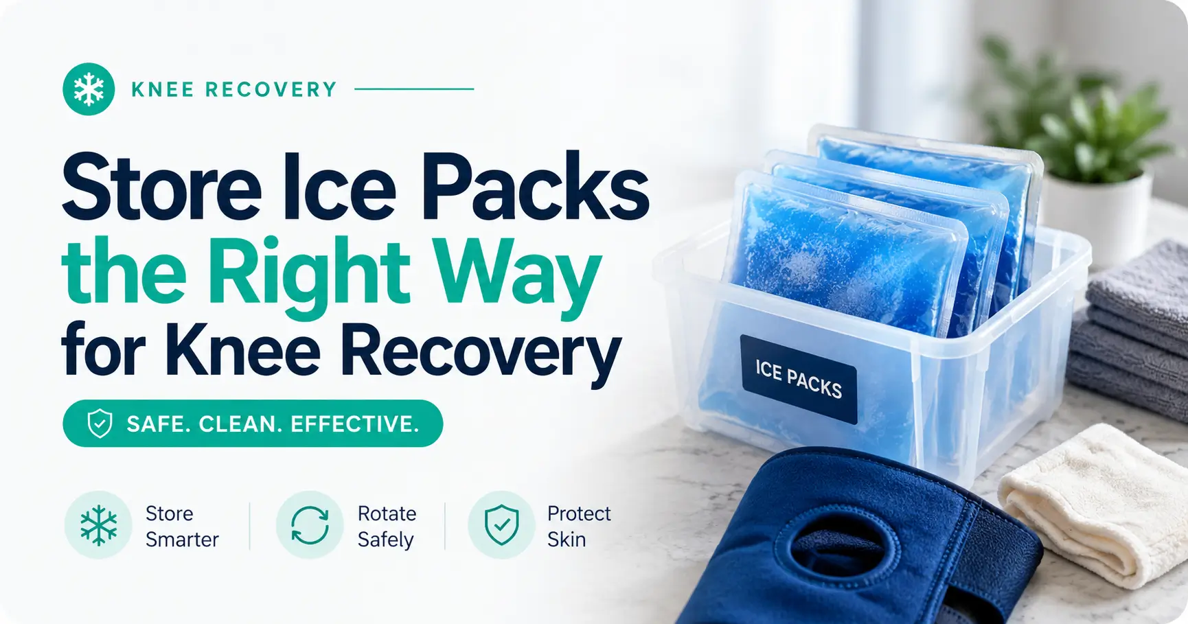 Knee ice pack storage