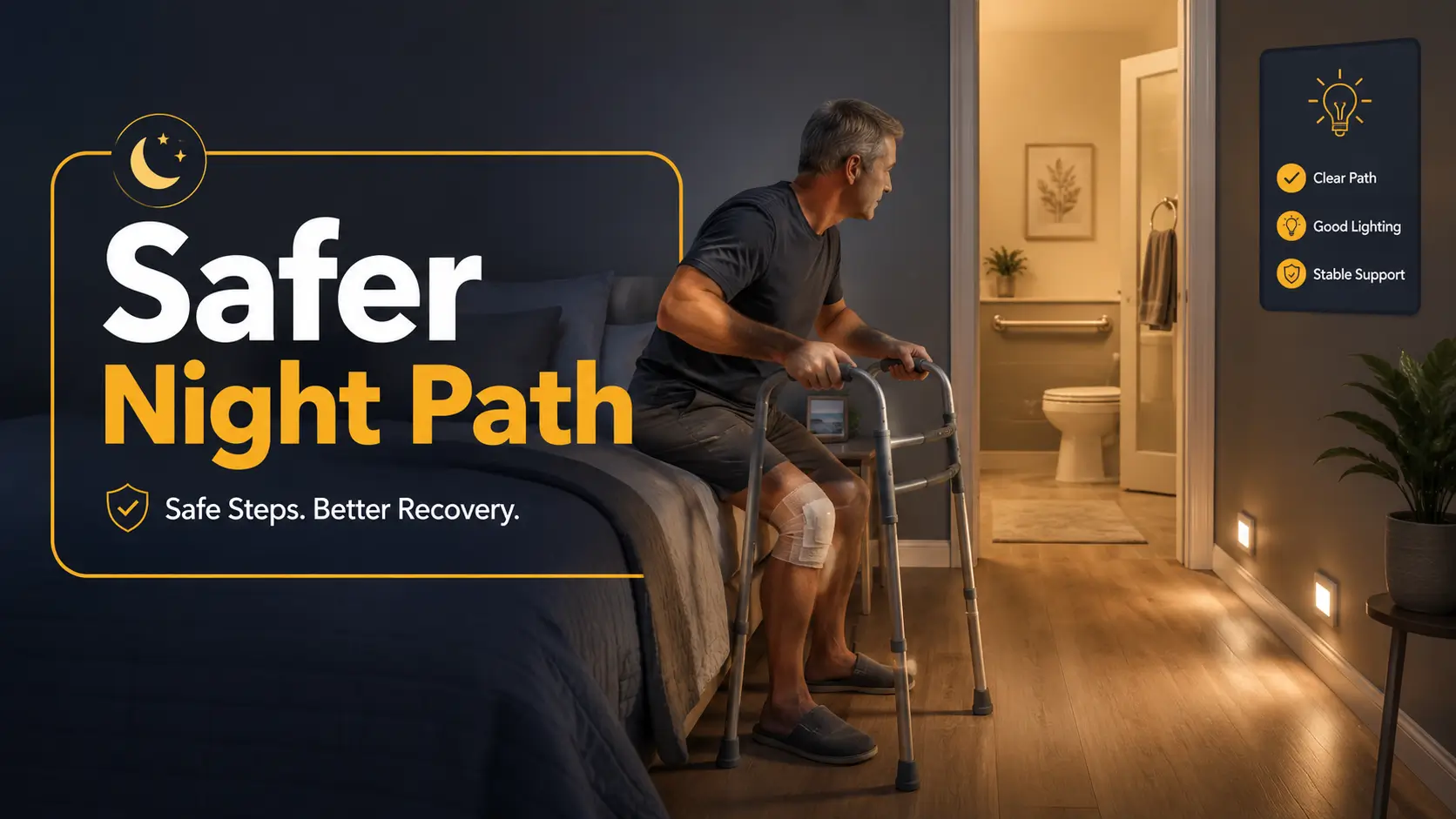 night bathroom path after knee surgery