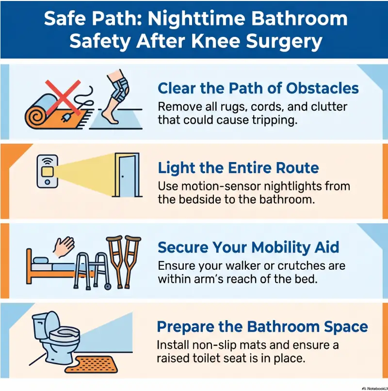 night bathroom path after knee surgery