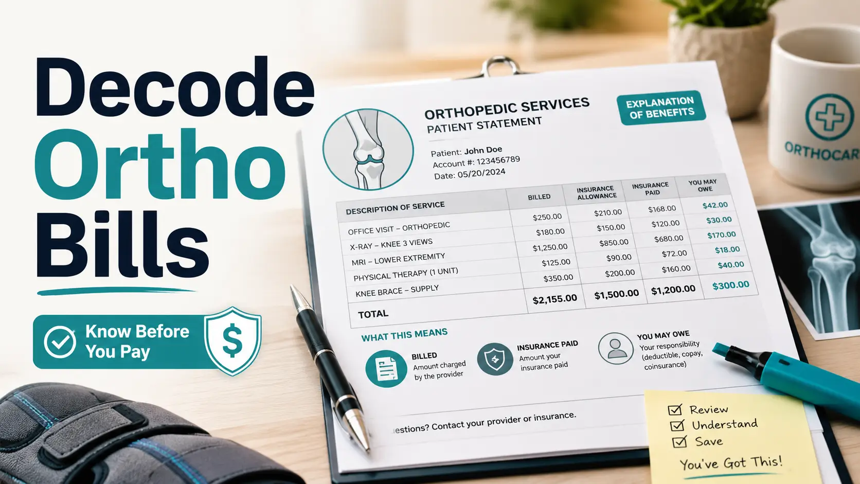 Orthopedic Billing Terms Patients Actually Need: Decode the Bill Before You Pay 2 orthopedic billing terms