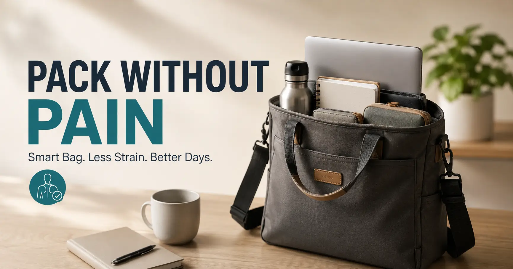 work bag with shoulder pain