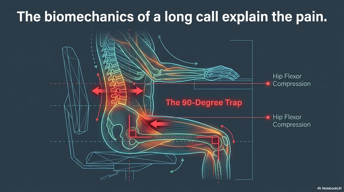 back pain during conference calls