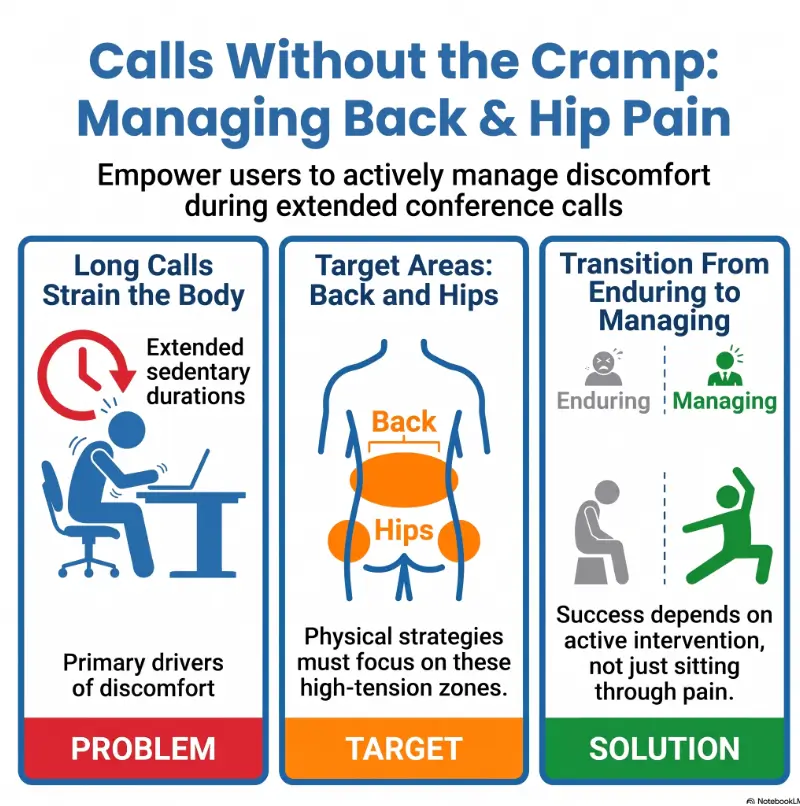 back pain during conference calls