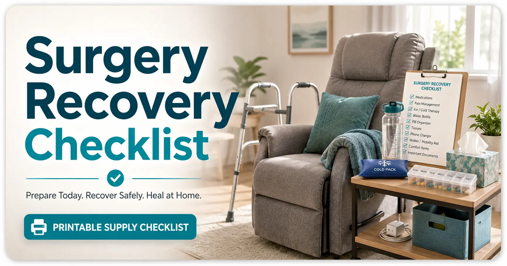 surgery recovery checklist printable