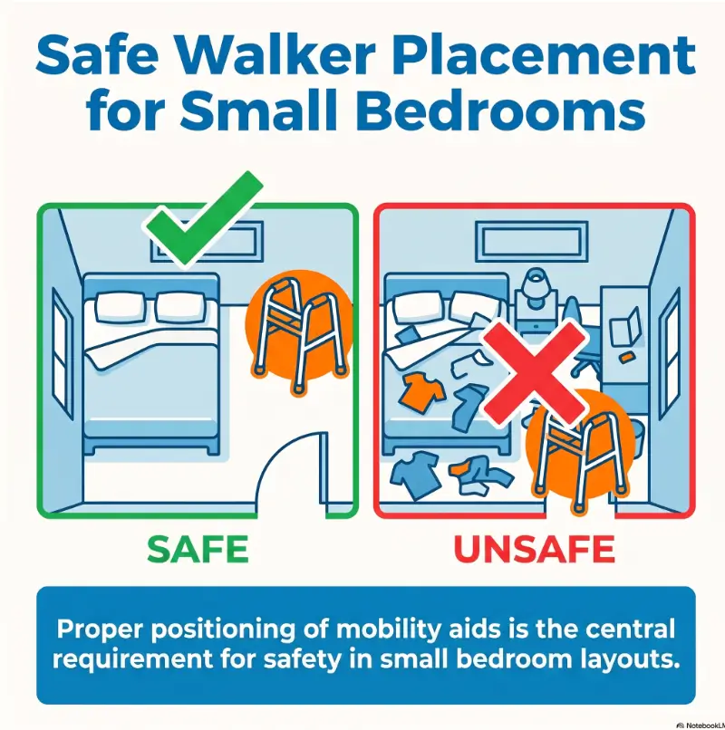 Best Place to Put a Walker in a Small Bedroom: Reachable, Visible, and Not in the Way 3 walker in small bedroom