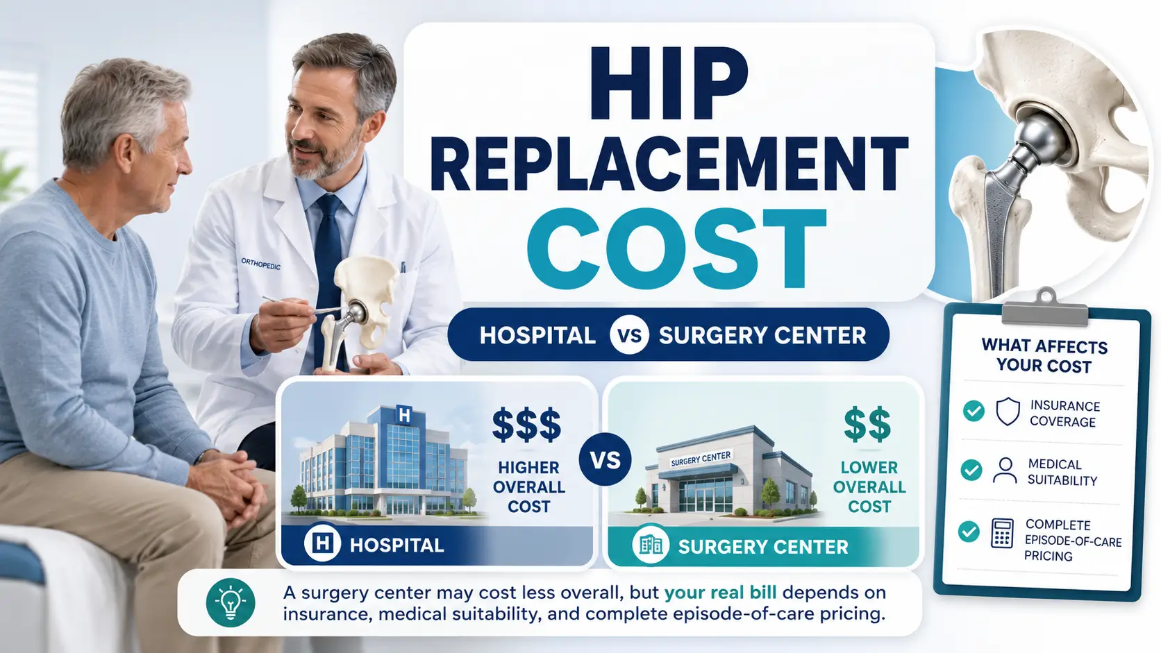 Hip Replacement Cost: Hospital vs Surgery Center 2 hip replacement cost hospital vs surgery center